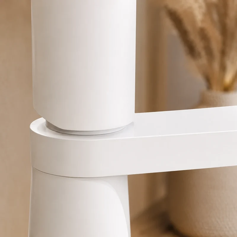 Robinet salle de bain lavabo minimaliste géométrique design - Blanc - Laiton