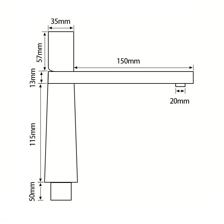 Robinet salle de bain lavabo minimaliste géométrique design - Argenté - Laiton