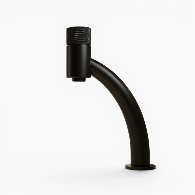 Robinet salle de bain lavabo minimaliste - Noir - Laiton