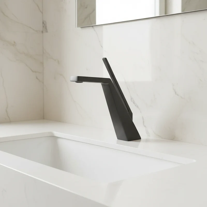 Robinet salle de bain lavabo mitigeur design contemporain - Noir