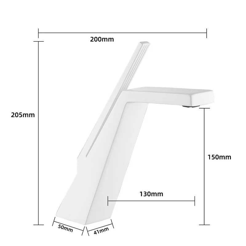 Robinet salle de bain lavabo mitigeur design contemporain - Blanc