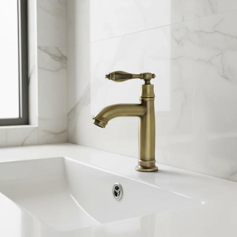 Robinet salle de bain lave main rétro eau froide - Doré - Laiton