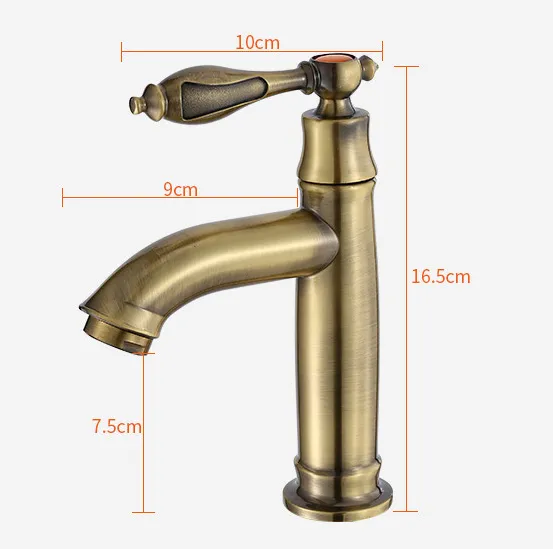 Robinet salle de bain lave main rétro eau froide - Doré - Laiton