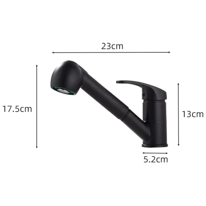 Robinet cuisine évier mitigeur flexible multijet - Noir mat - Laiton