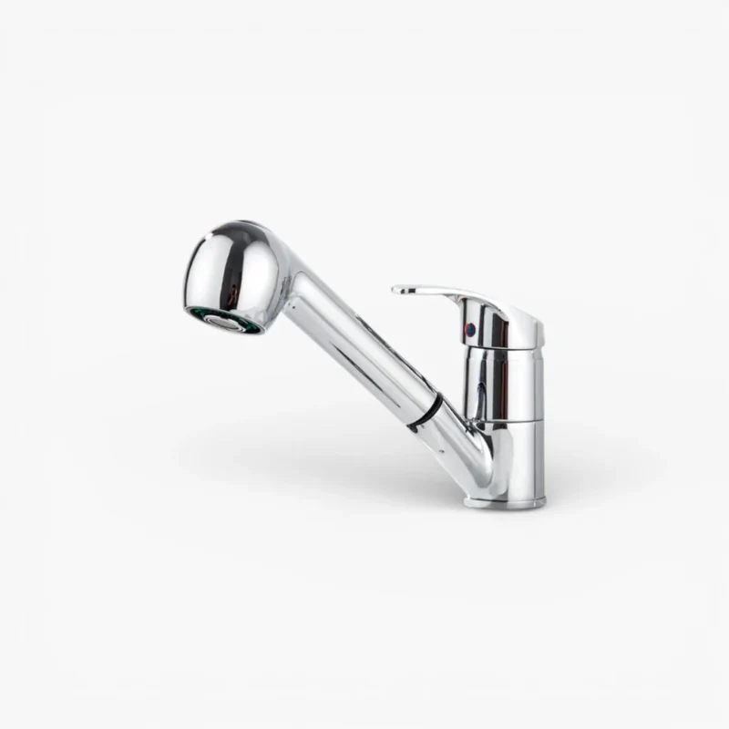 Robinet cuisine évier mitigeur flexible multijet - Argenté - Laiton
