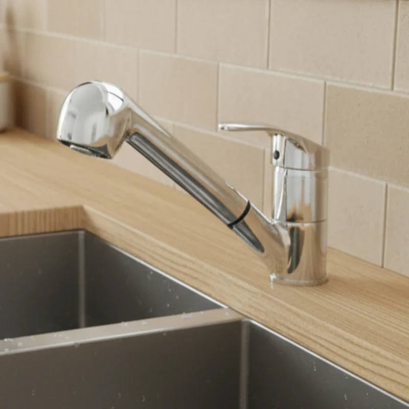 Robinet cuisine évier mitigeur flexible multijet - Argenté - Laiton