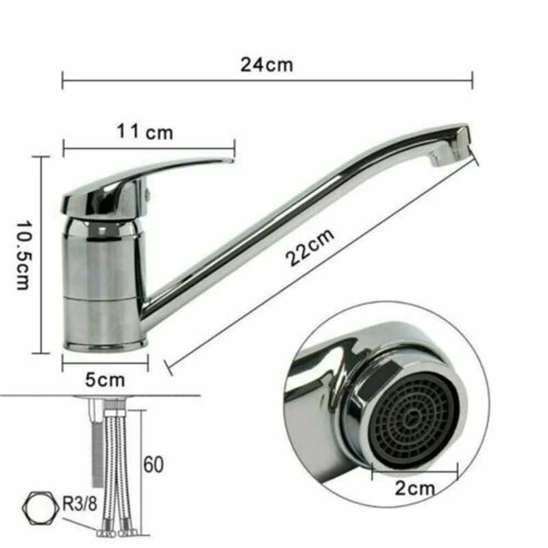 Robinet cuisine évier mitigeur - Argenté chrome