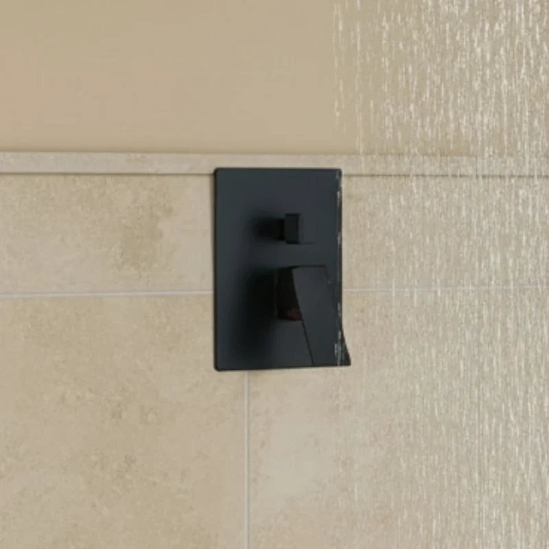 Robinet baignoire salle de bain colonne de douche douchette - Noir - Laiton