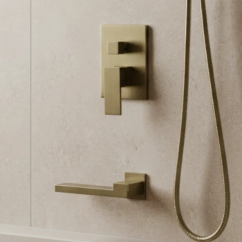 Robinet baignoire salle de bain colonne de douche douchette - Doré - Laiton