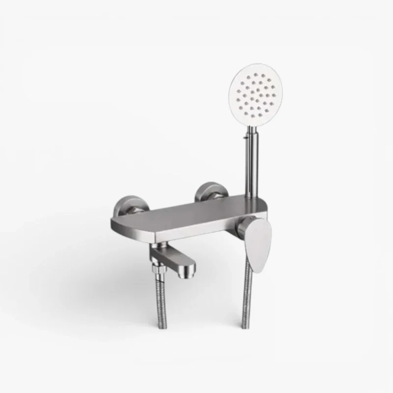 Robinet baignoire minimaliste douchette - Argenté - Laiton