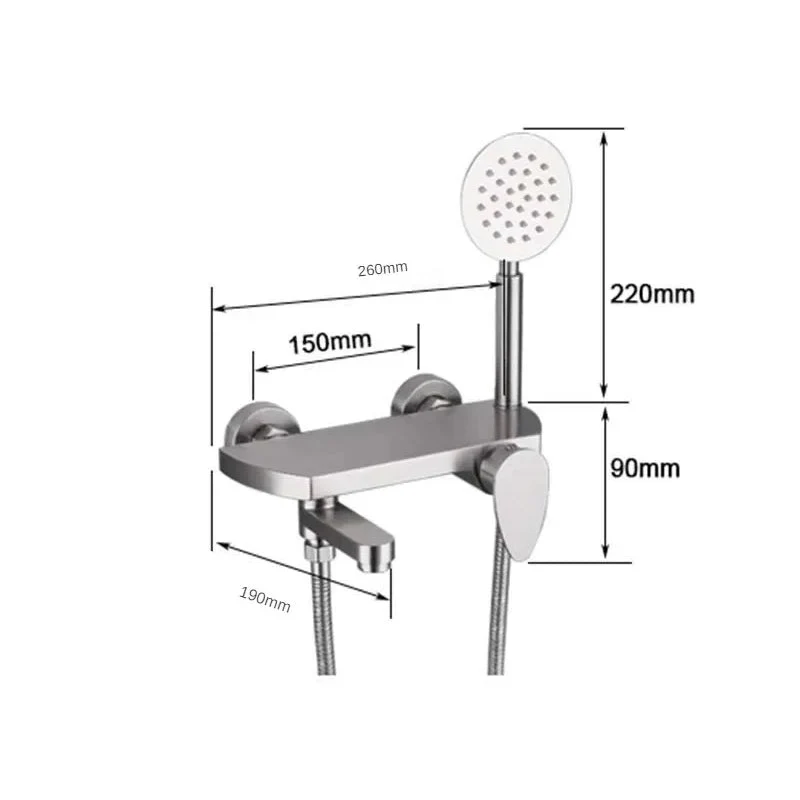 Robinet baignoire minimaliste douchette - Argenté - Laiton