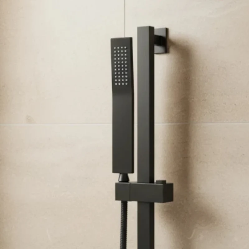 Robinet baignoire cascade douchette salle de bain - Noir - Laiton