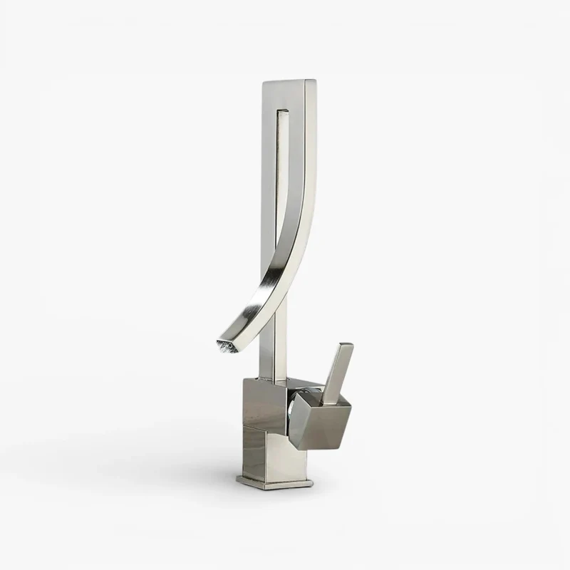 Robinet lavabo salle de bain haut design - Argenté - Laiton