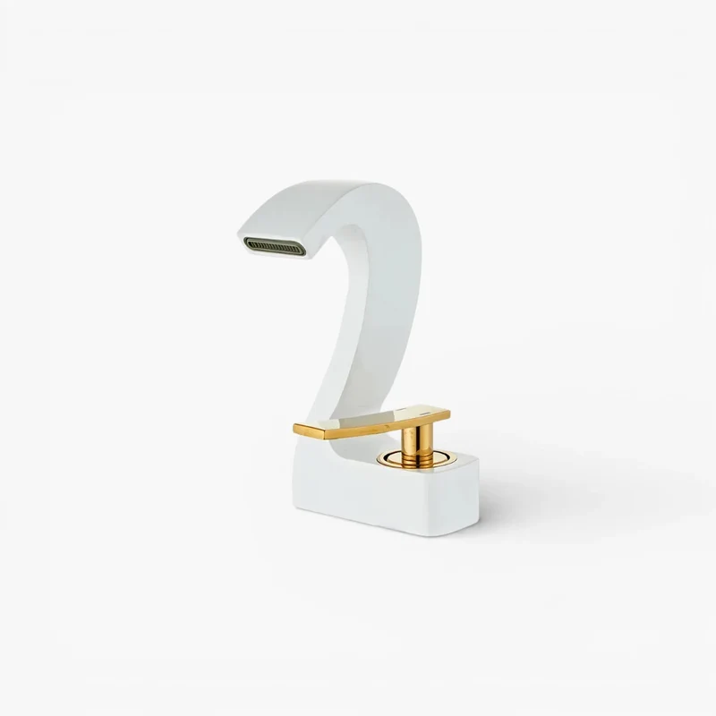 Robinet lavabo salle de bain cygne design - Blanc