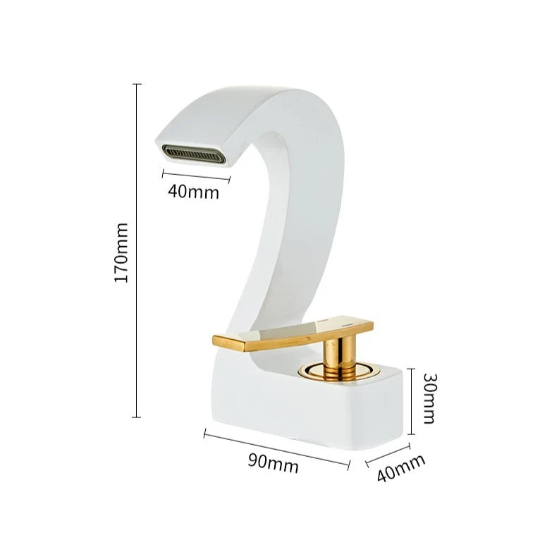 Robinet lavabo salle de bain cygne design - Blanc