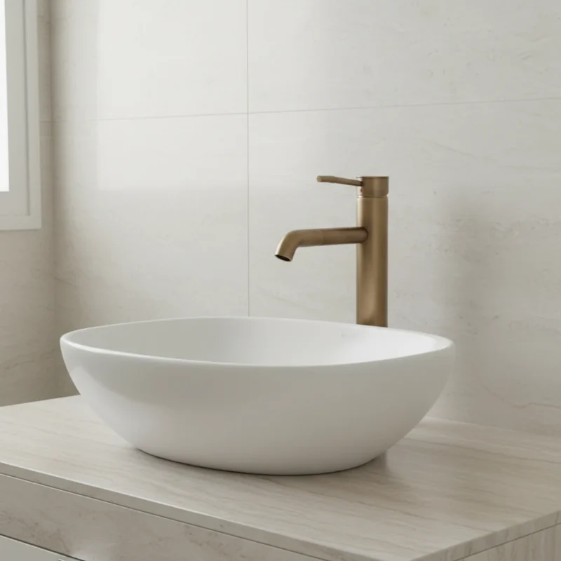 Robinet lavabo salle de bain bec rotatif vintage - Doré - Laiton