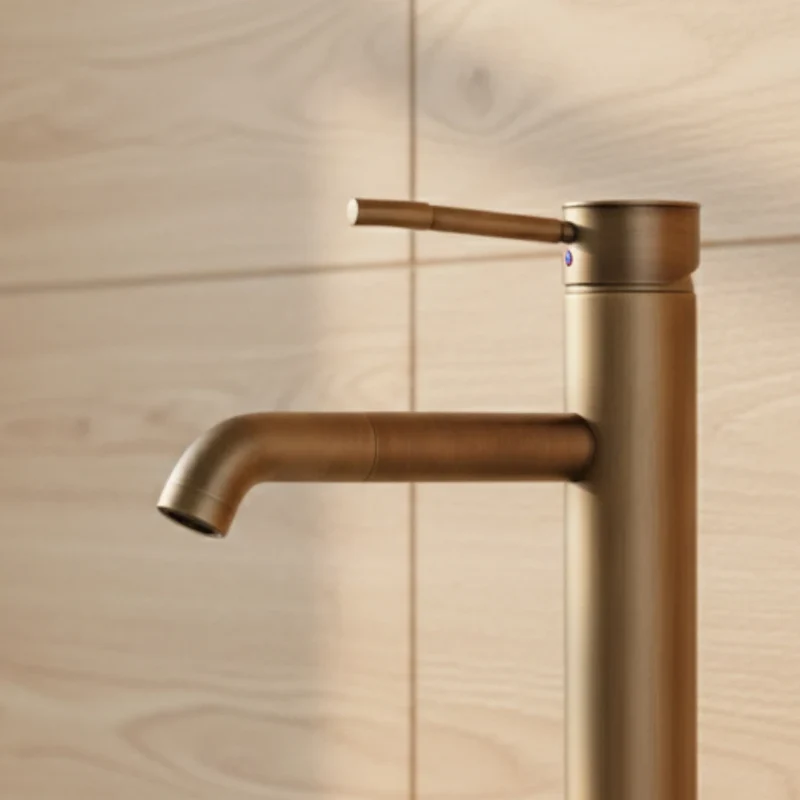 Robinet lavabo salle de bain bec rotatif vintage - Doré - Laiton