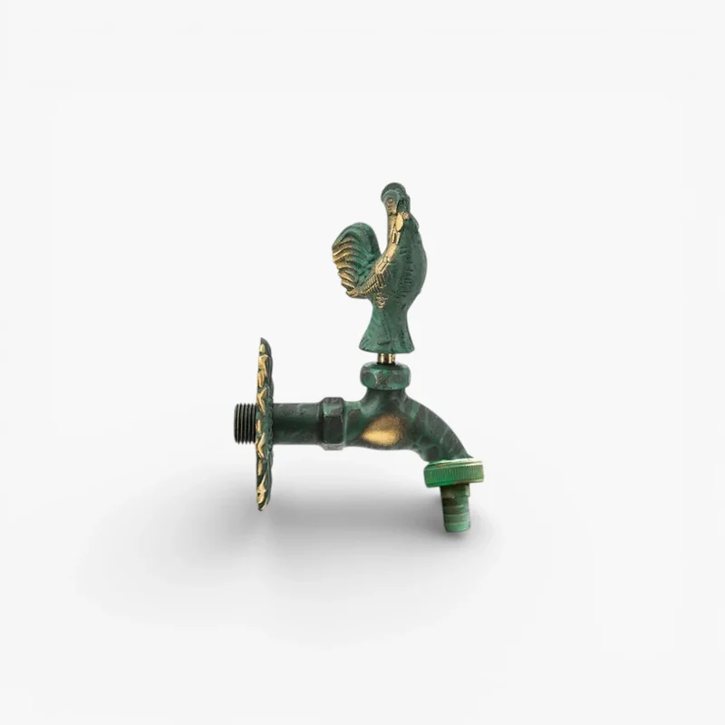 Robinet extérieur de jardin rétro fleur animaux - Vert