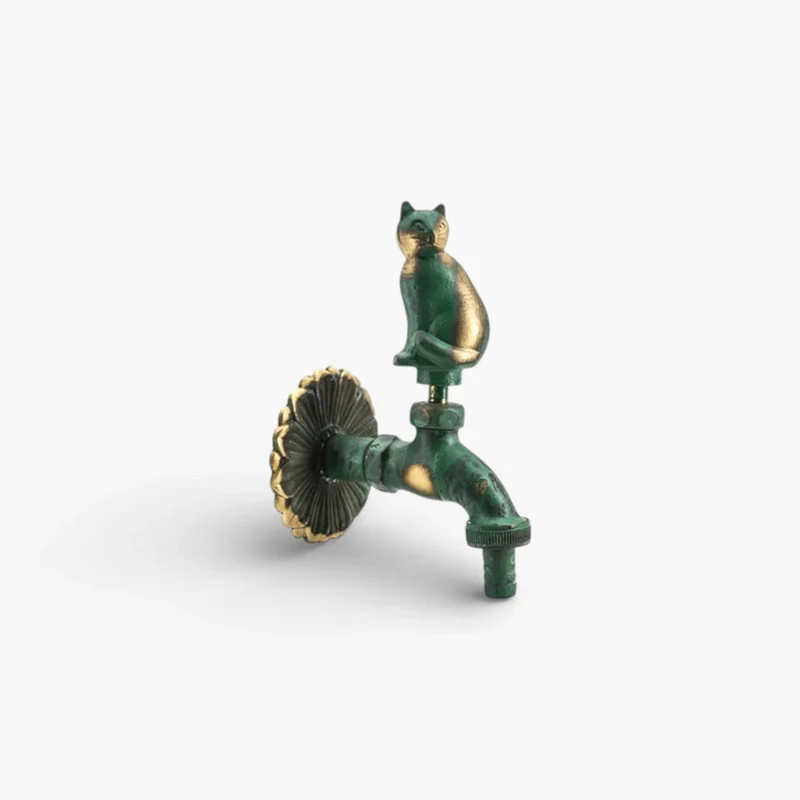 Robinet extérieur de jardin rétro fleur animaux - Vert