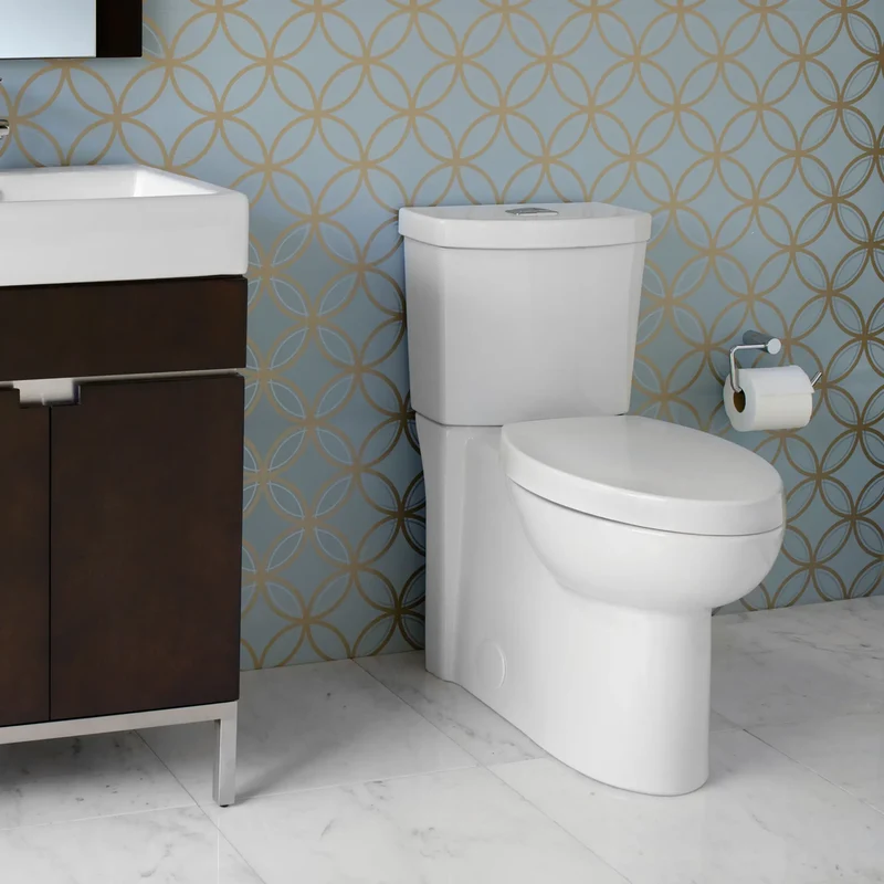 Toilette Studio® à jupe, 2 pièces, chasse double 4,8 Lpc/1,28 gpc et 3,8 Lpc/1,0 gpc, à cuvette allongée à hauteur de chaise avec siège