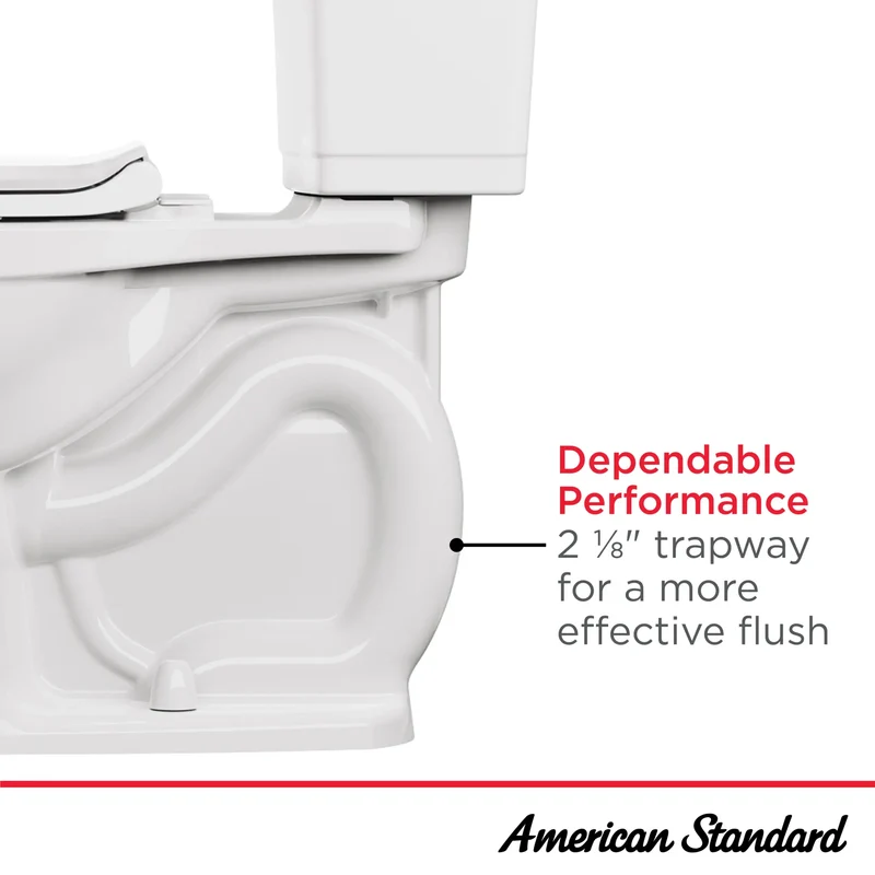 Toilette Studio® à jupe, 2 pièces, chasse double 4,8 Lpc/1,28 gpc et 3,8 Lpc/1,0 gpc, à cuvette allongée à hauteur de chaise avec siège