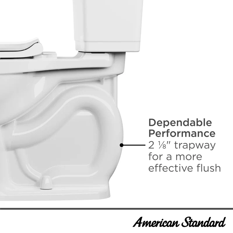 Toilette Studio® à jupe, 2 pièces, chasse double 4,8 Lpc/1,28 gpc et 3,8 Lpc/1,0 gpc, à cuvette allongée à hauteur de chaise avec siège