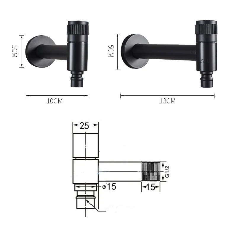 Robinet Extérieur avec Platine Noir