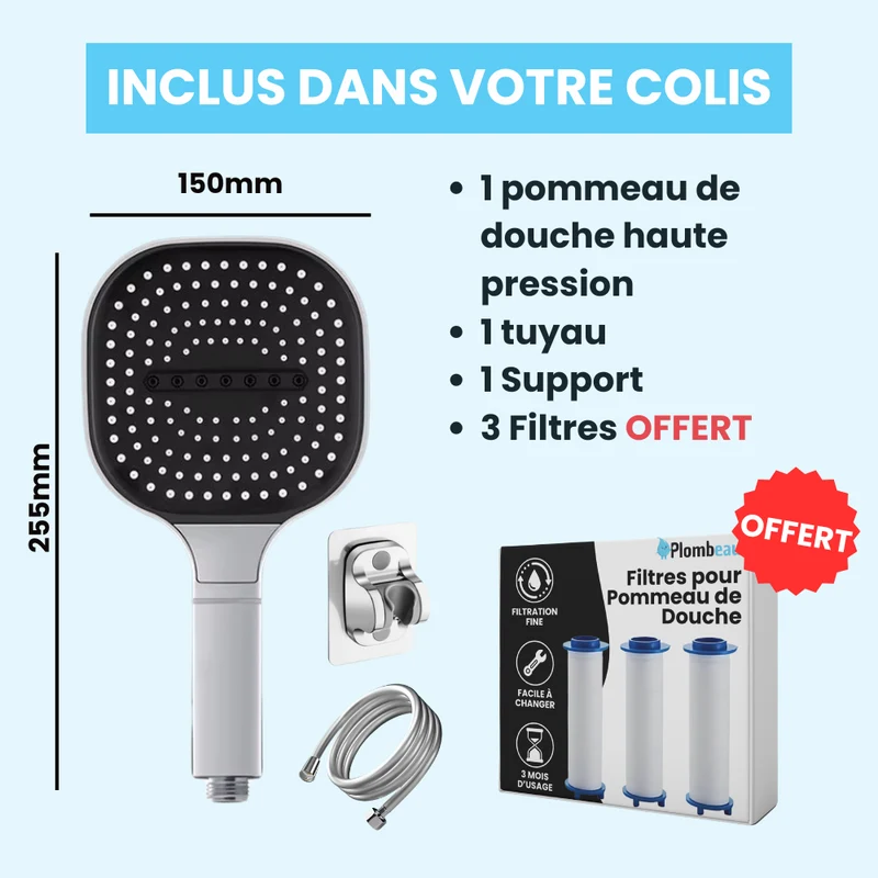 Pommeau de Douche Large Massant