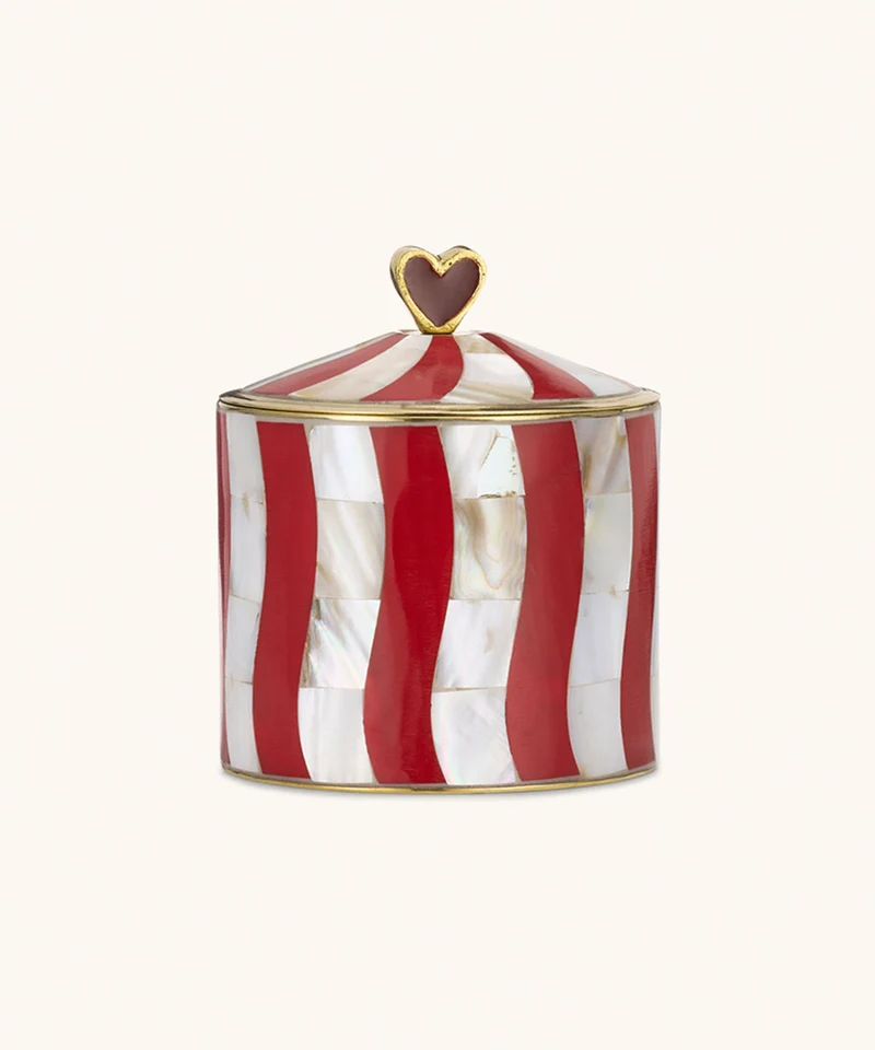 Pyar hjerte krukke med cirkusstriber i messing – Doing Goods