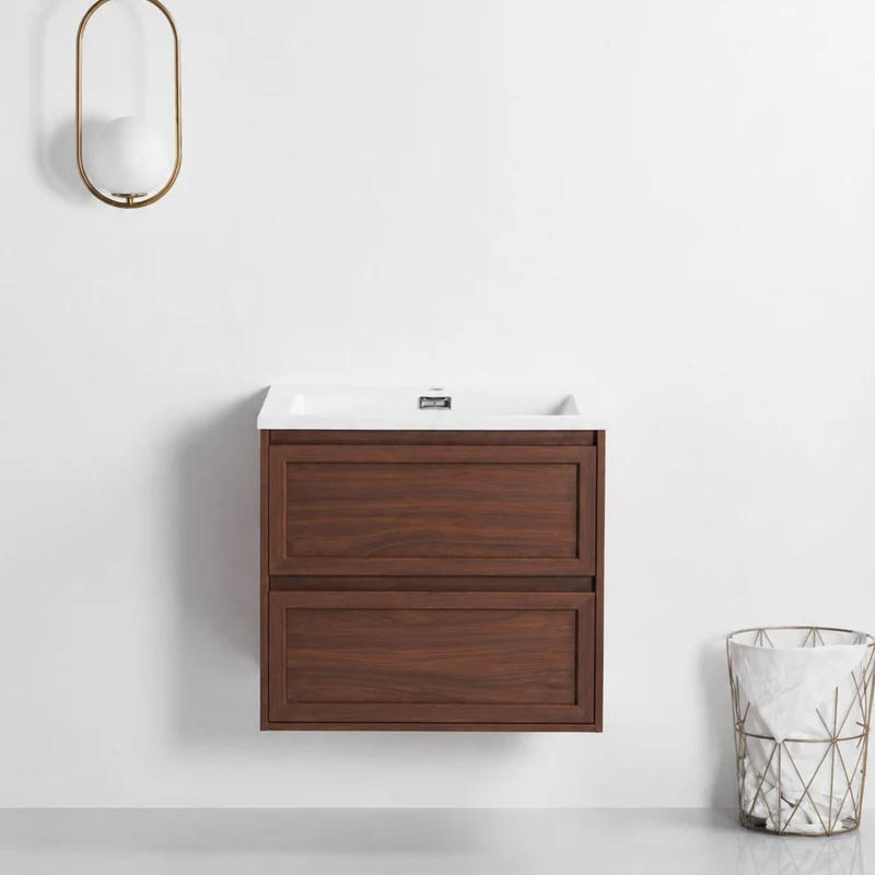 Façades shaker pour vanité bois noyer