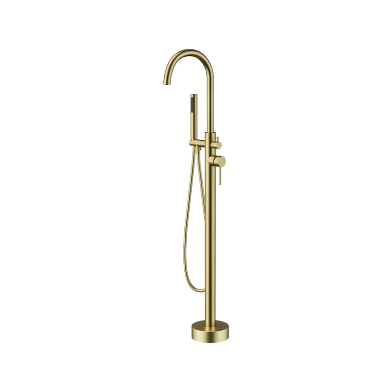 Robinet de bain auto-portant rond or