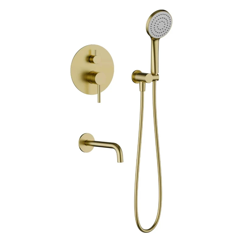 Robinet de bain douche rond or