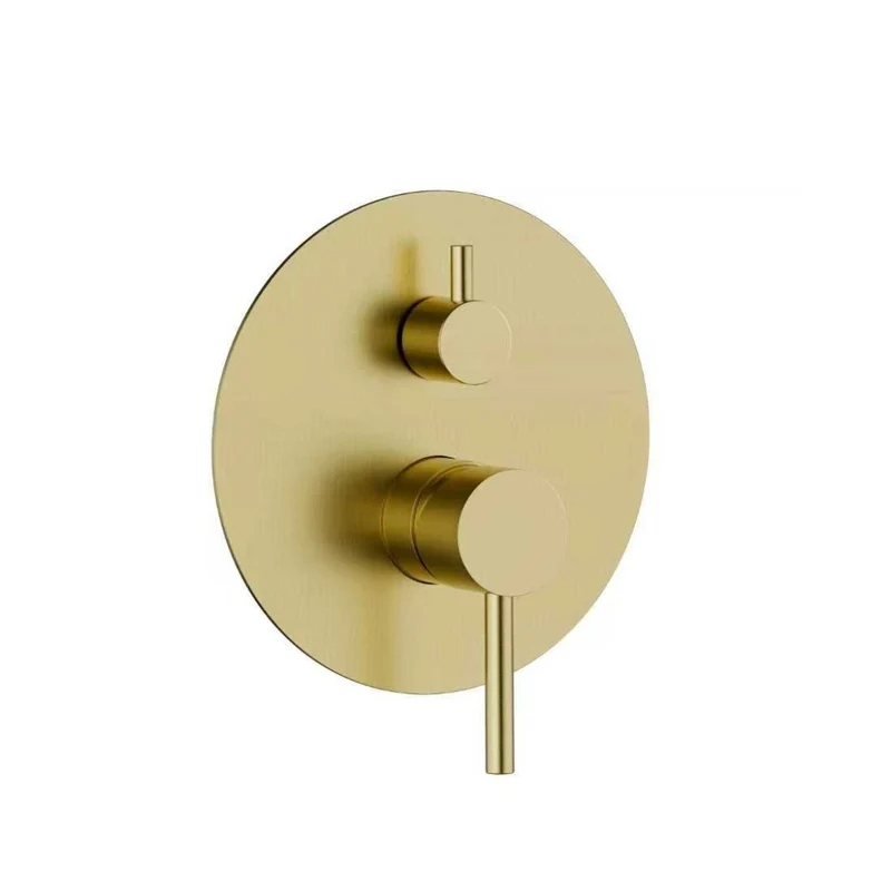 Robinet de bain douche rond or