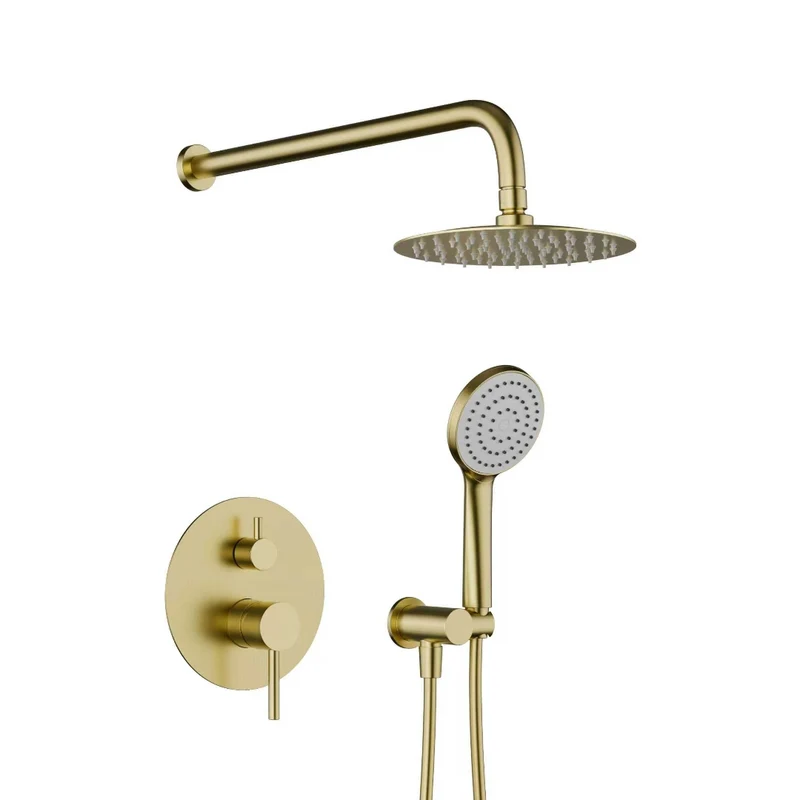 Robinet de douche rond or