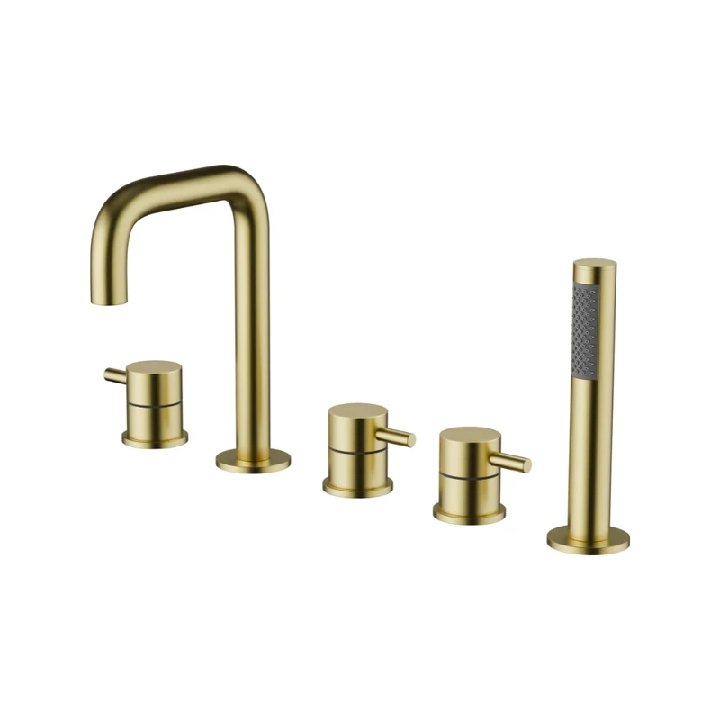 Robinet de bain avec douchette or