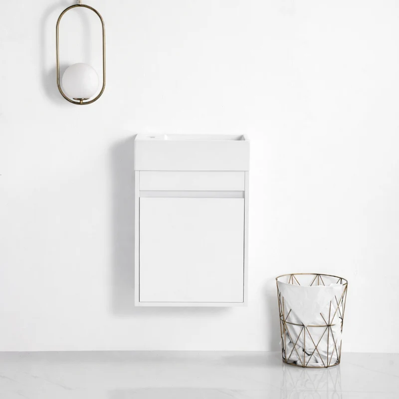 Vanité avec comptoir 18 pouces blanc satiné