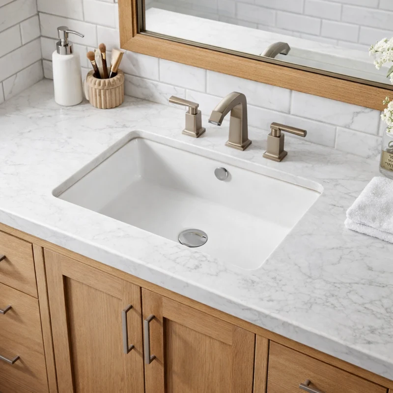 Lavabo rectangulaire à encastrer sous plan - 19 3/4" x 16"
