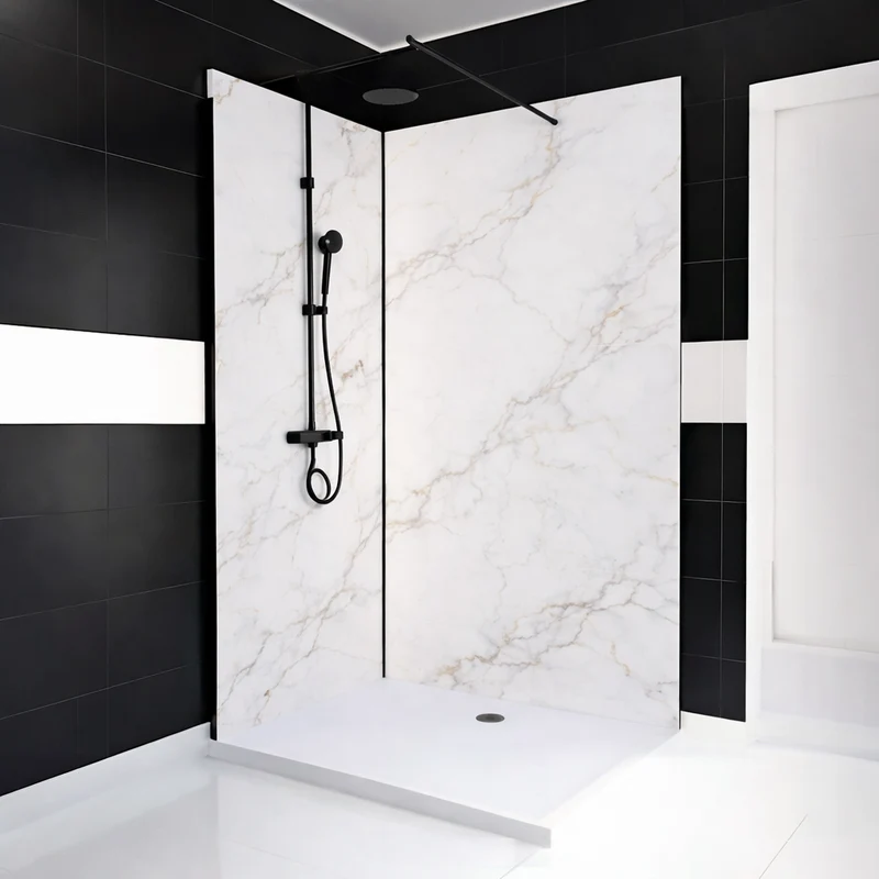 Mur de douche en PVC effet diamant mat 48 po x 96 pouce