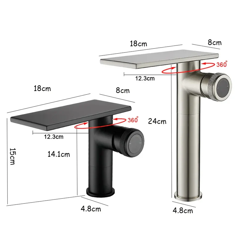 Robinet Cascade Salle De Bain Doré en Laiton