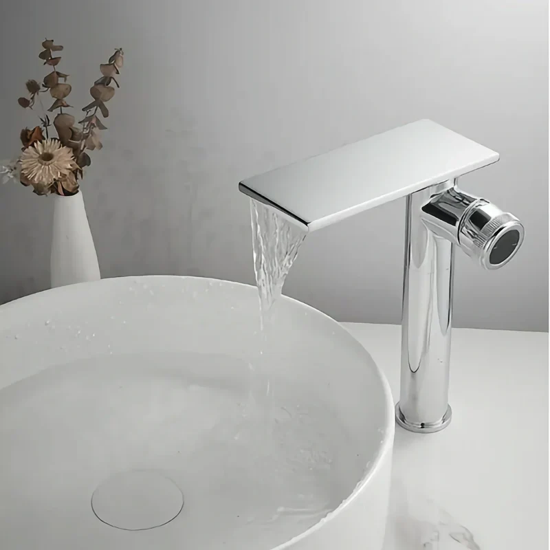 Robinet Cascade Salle De Bain Chrome en Laiton