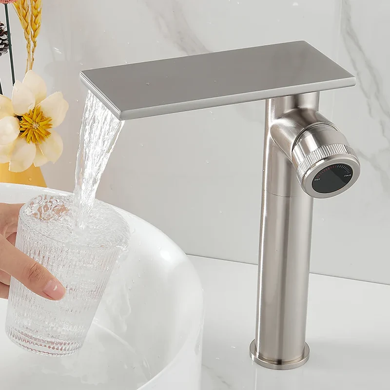 Robinet Cascade Salle De Bain Chrome en Laiton
