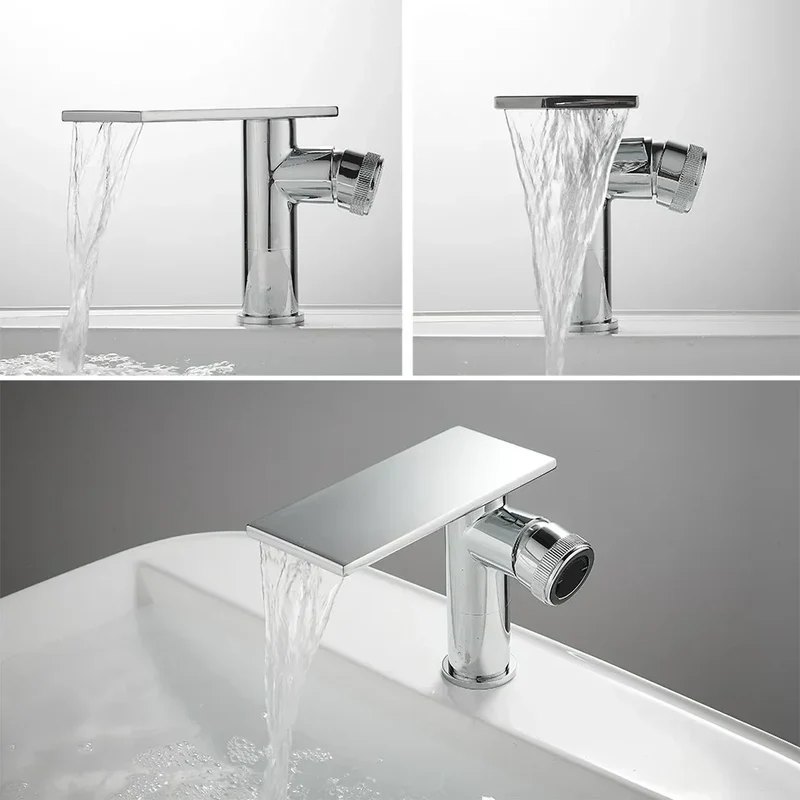 Robinet Cascade Salle De Bain Chrome en Laiton
